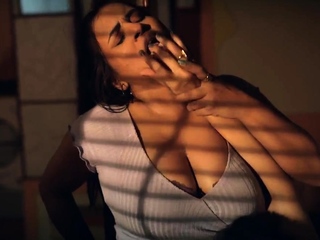 Beautiful Brunette Big Boobs Rides Fake Cock